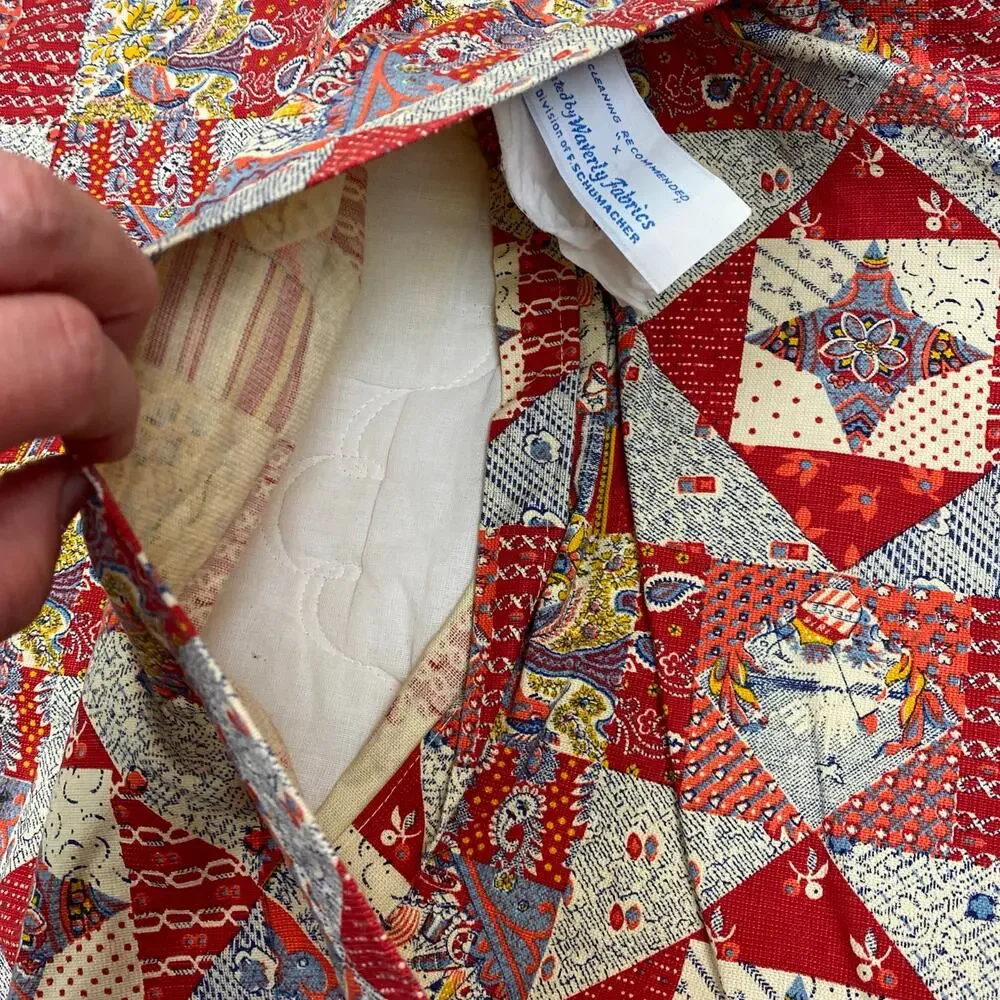 Vintage Waverly Schumacher Patchwork Pattern Quilted Pillow Case 30